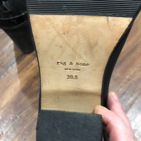 Rag & Bone black leather ankle boots sz 39.5 - Picture 3 of 3